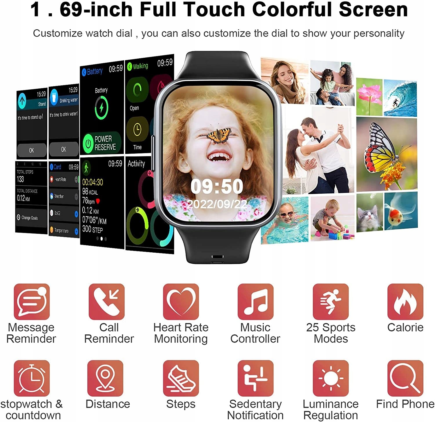 SMARTWATCH MOLOCY Q23 FITNESS TĘTNO KROKI AND IOS Model Smart Watch