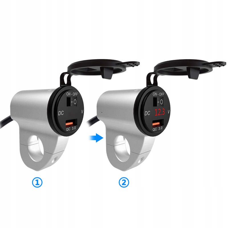 ŁADOWARKA MOTOCYKL 3,4A USB QC3.0 WOLTOMIERZ 12V Producent Wupp