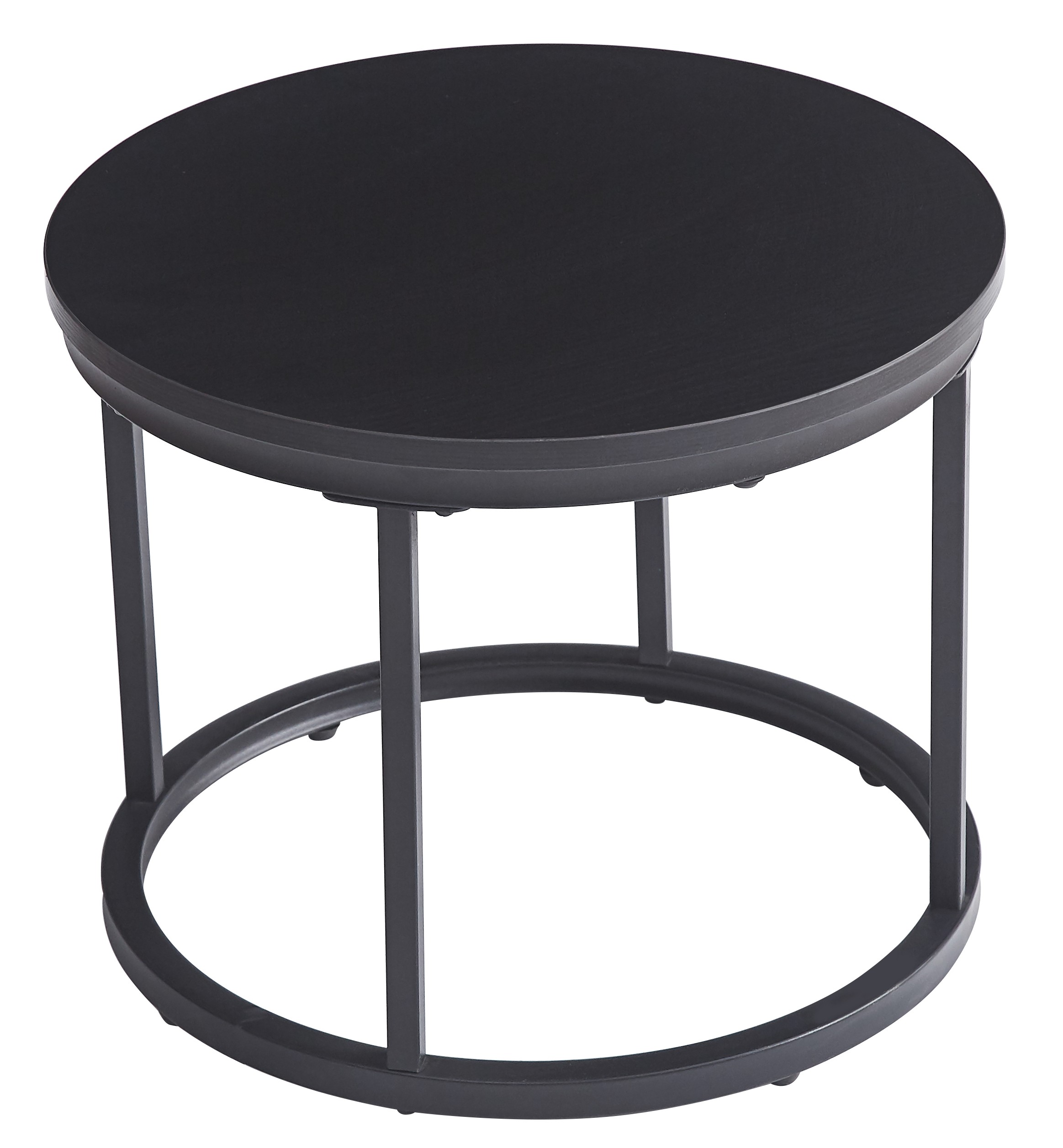 Moderní Konferenční Stolek Kulatý Loftová Lavice Industriální Černá fi 50 cm