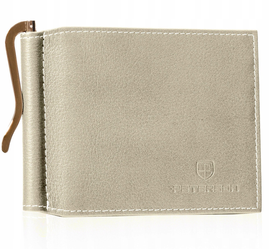 ETUI KARTY KREDYTOWE DOKUMENTY WIZYTÓWKI PETERSON SKÓRA BEŻ