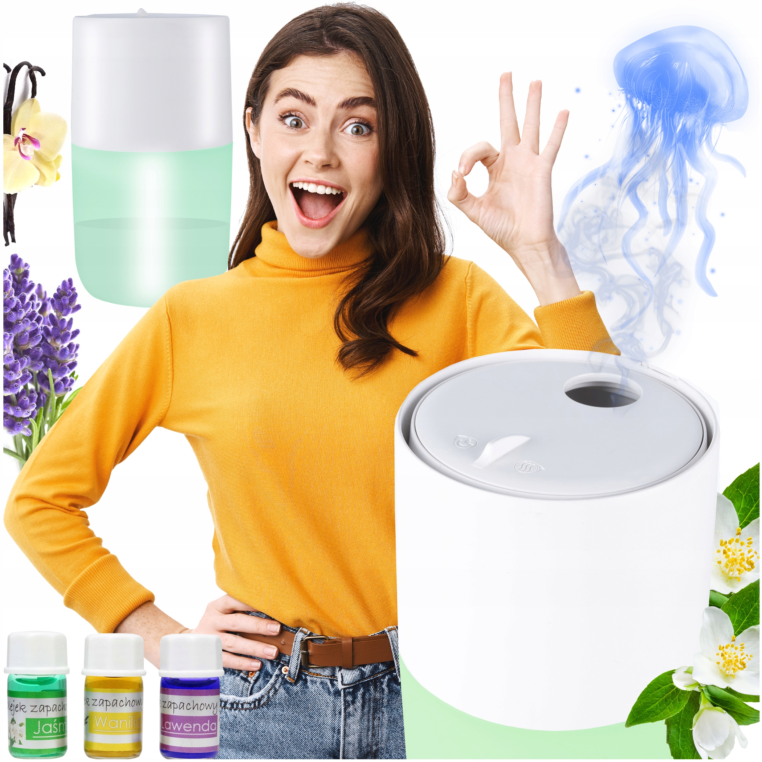 

Nawilżacz powietrza Lampka Rgb 2w1 Olejki aroma