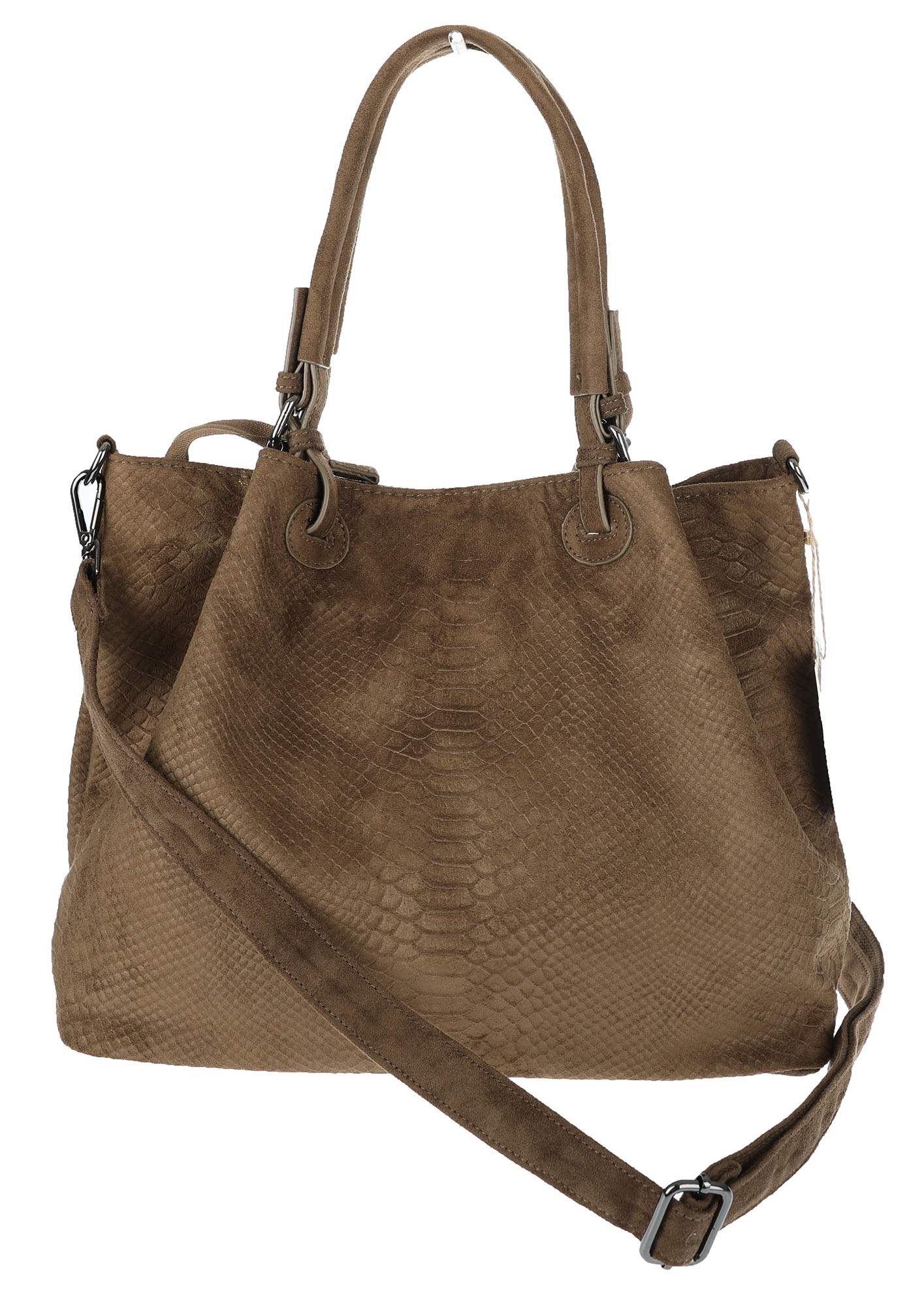 Dámská semišová kabelka shopper přes rameno do ruky kabelka přes rameno PB140 Zelená