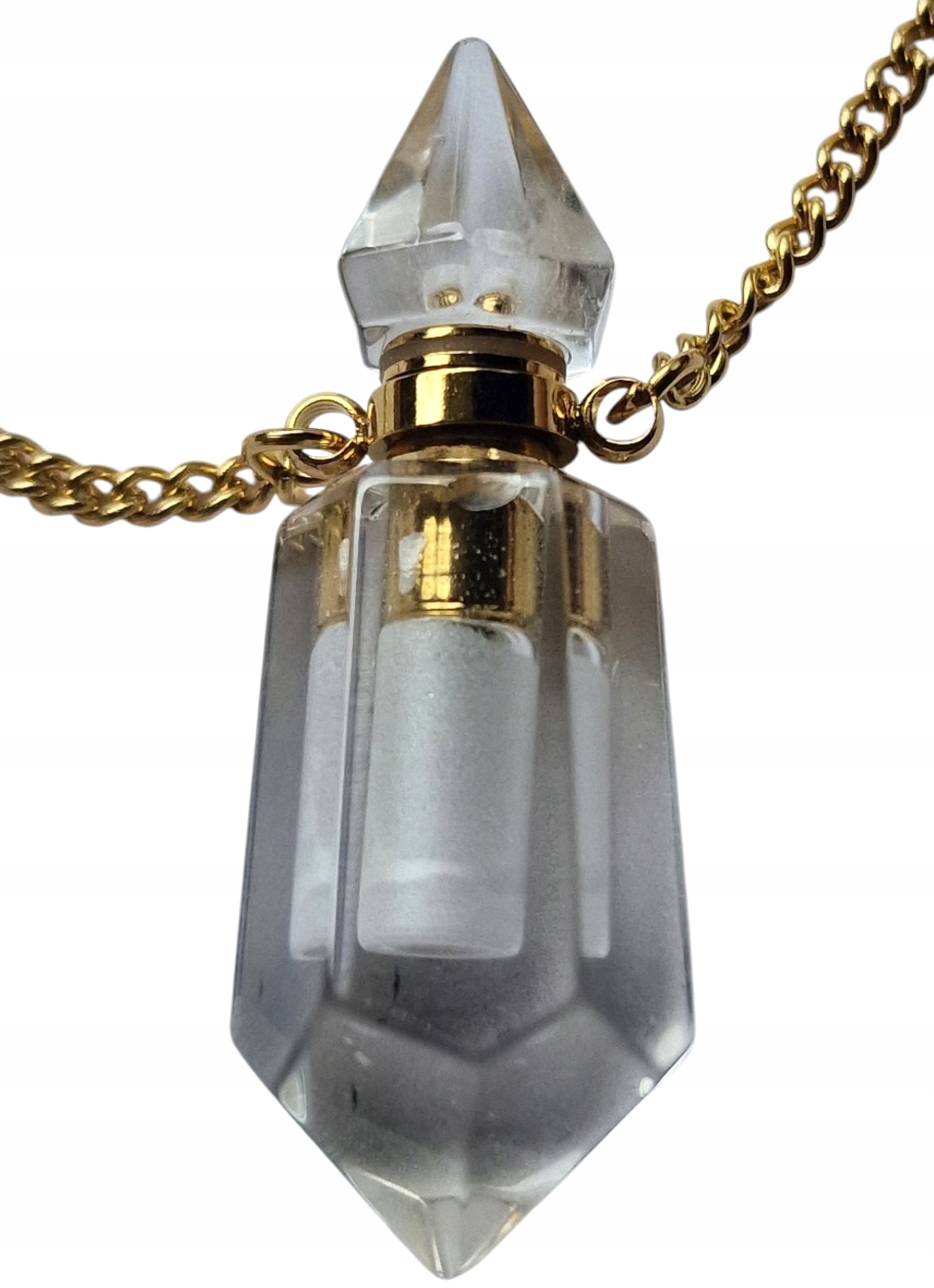 Vintage Křišťál Horský Přírodní Náhrdelník Přívěsek Parfém Dobrá Aura