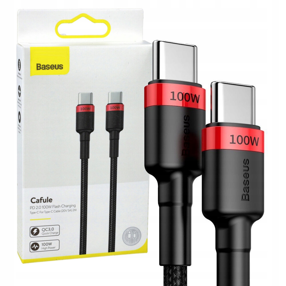 

Kabel Usb-c Usb-c, Baseus Cafule, 5A, 100W, 2m
