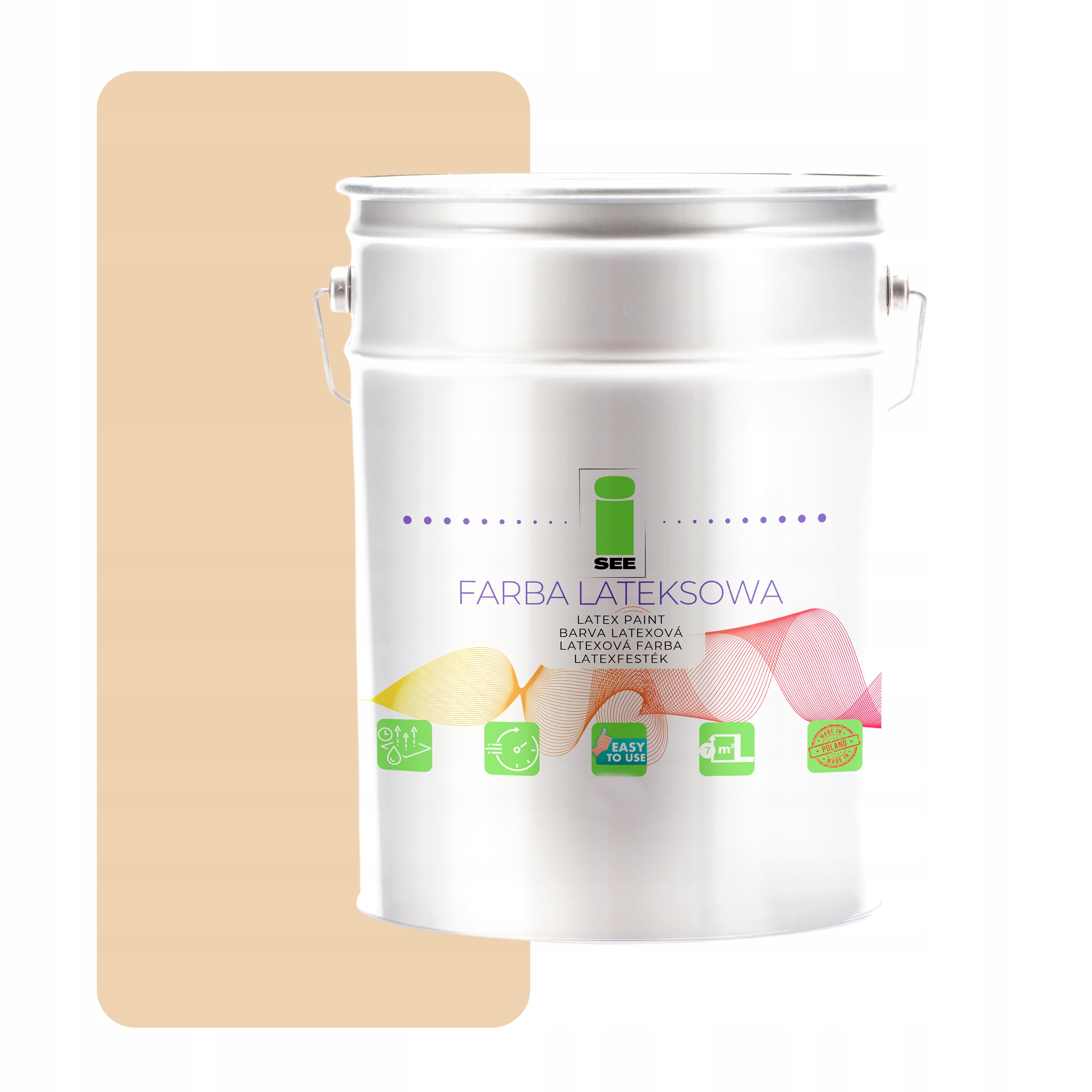 Latexová Farba Na Steny Priedušná Hypoalergénna Béžová Pastelová 10 L