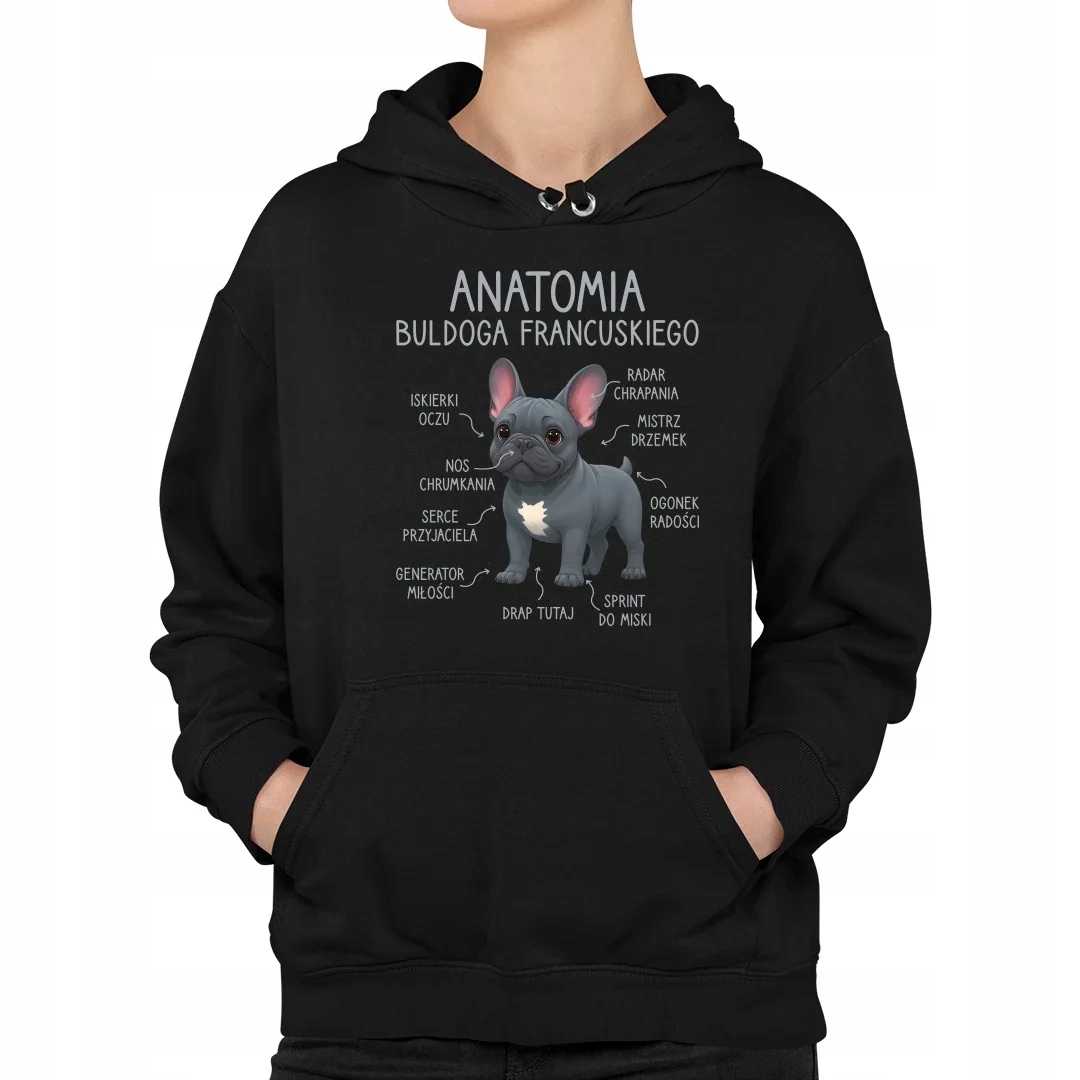 Anatomie francouzského buldoka Mikina dámská mikina S Potiskem