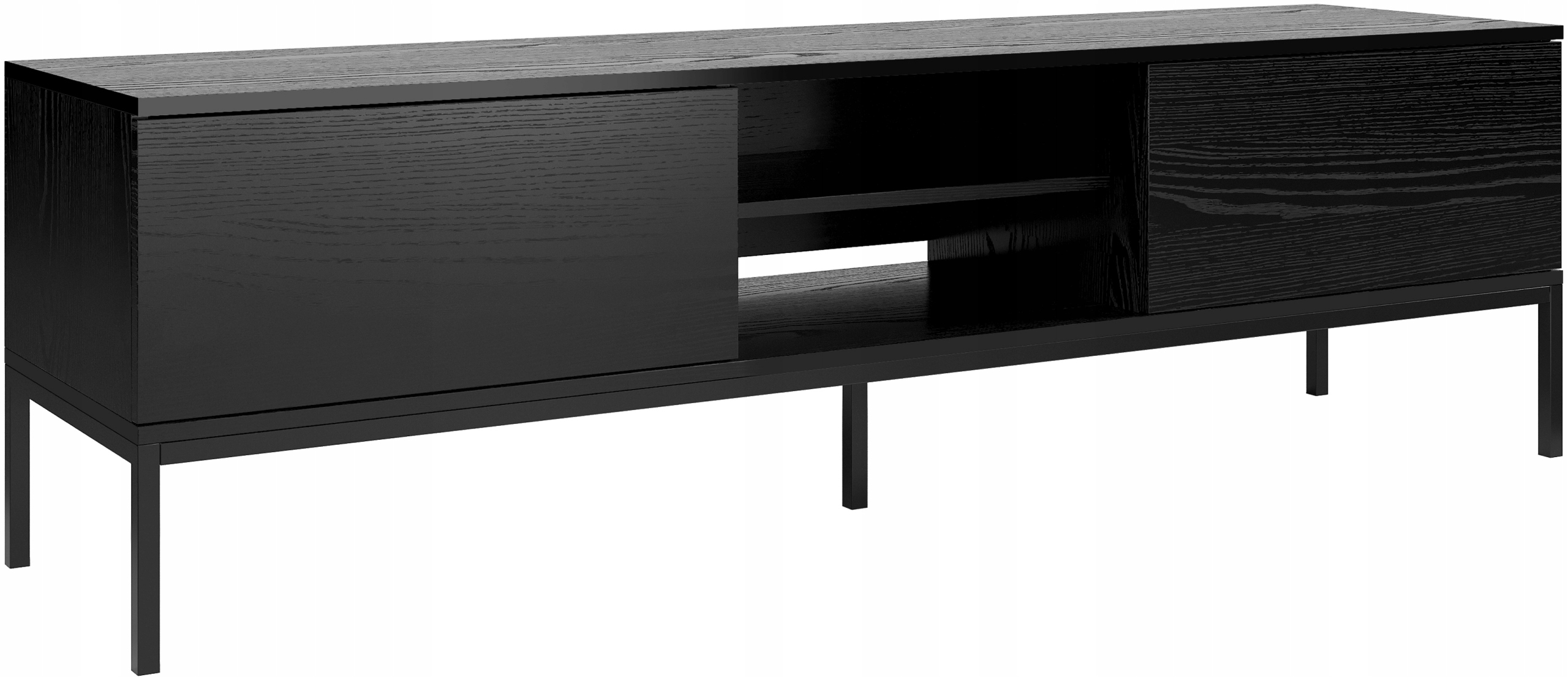 Szafka RTV INDUST metalowe nogi, dwie szuflady CZARNY