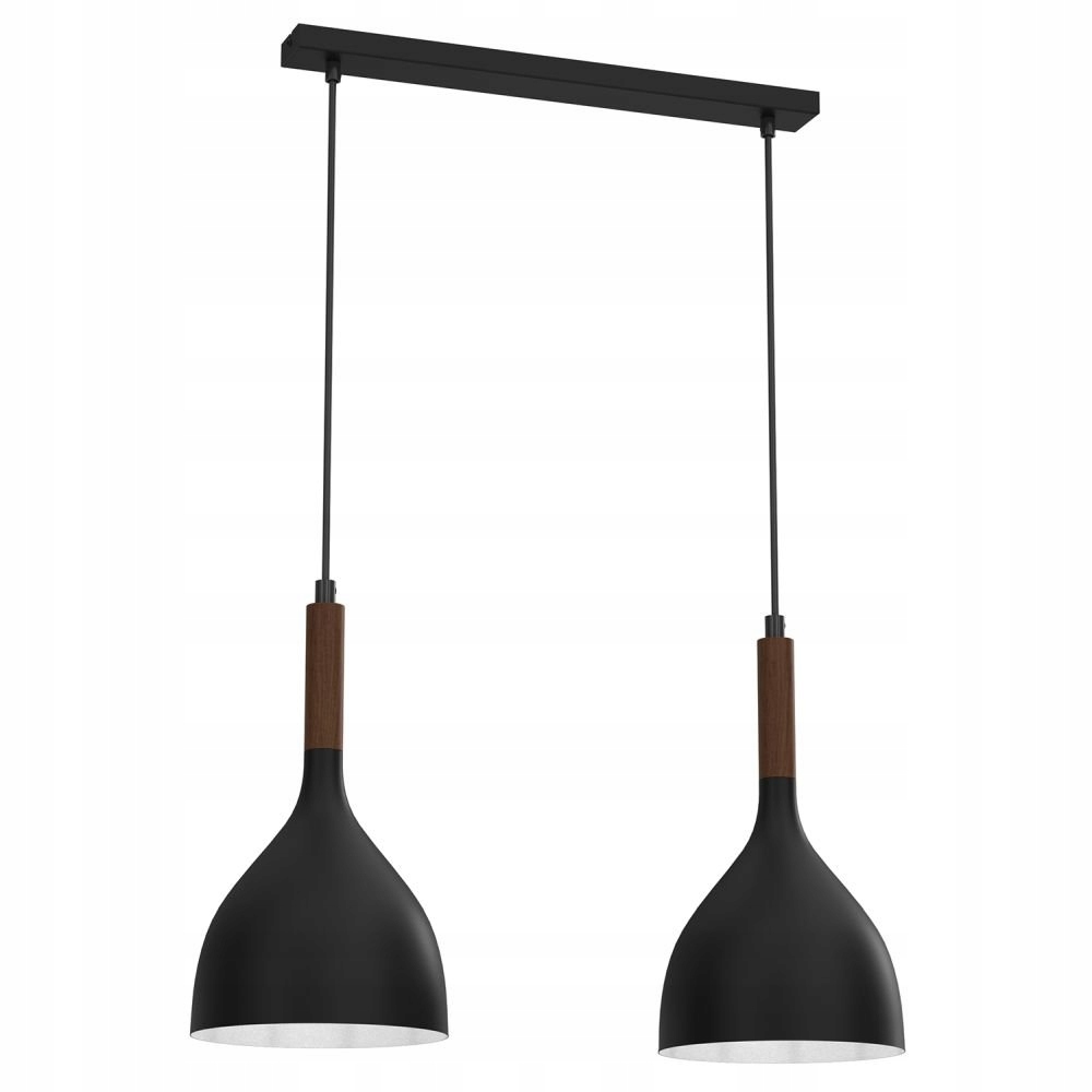 Černá závěsná lampa na liště 2-bodová Noak Wood 3731 Luminex