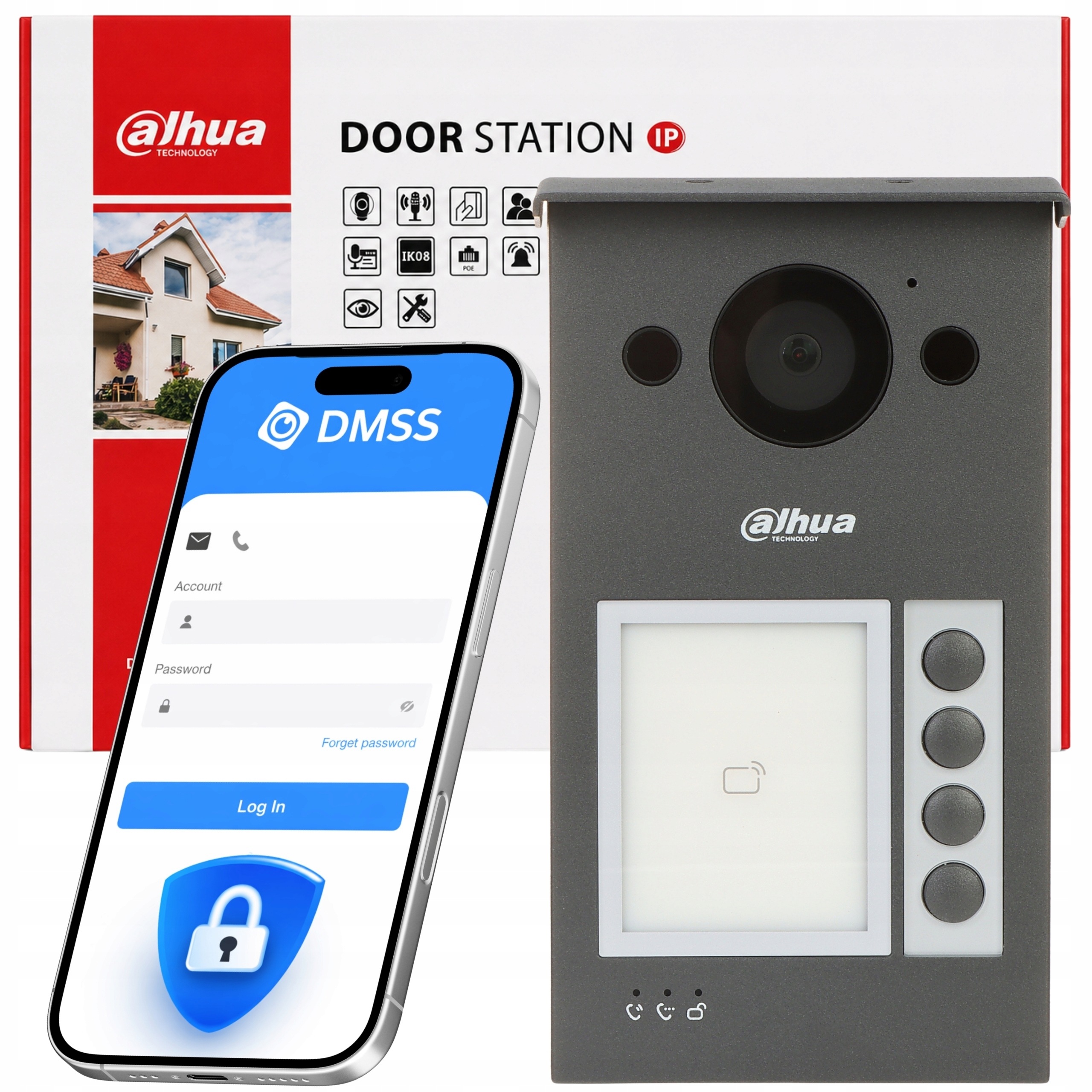 Panelová bránová stanice PoE Dahua VTO3311Q-WP WiFi 2Mpx s čtečkou Mifare