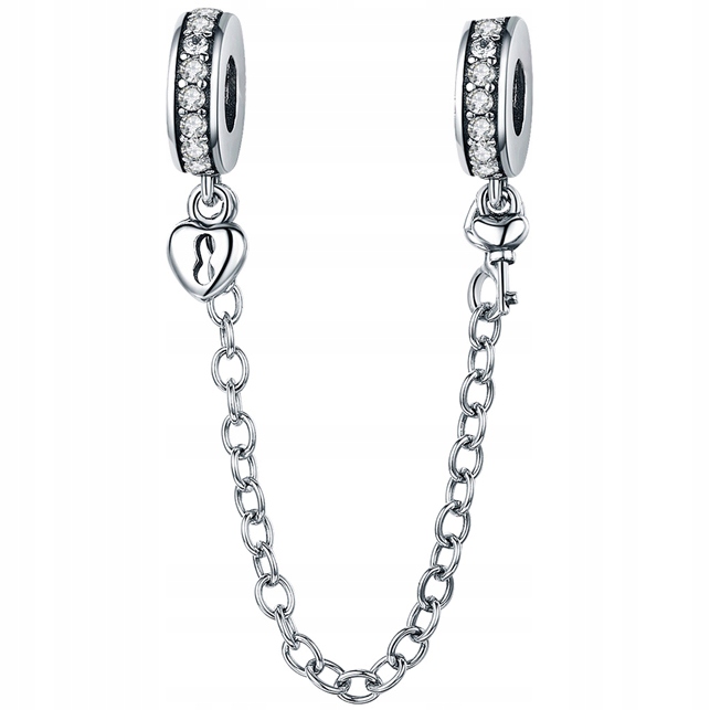 

Charms Łańcuszek Zabezpieczenie srebro 925 koralik