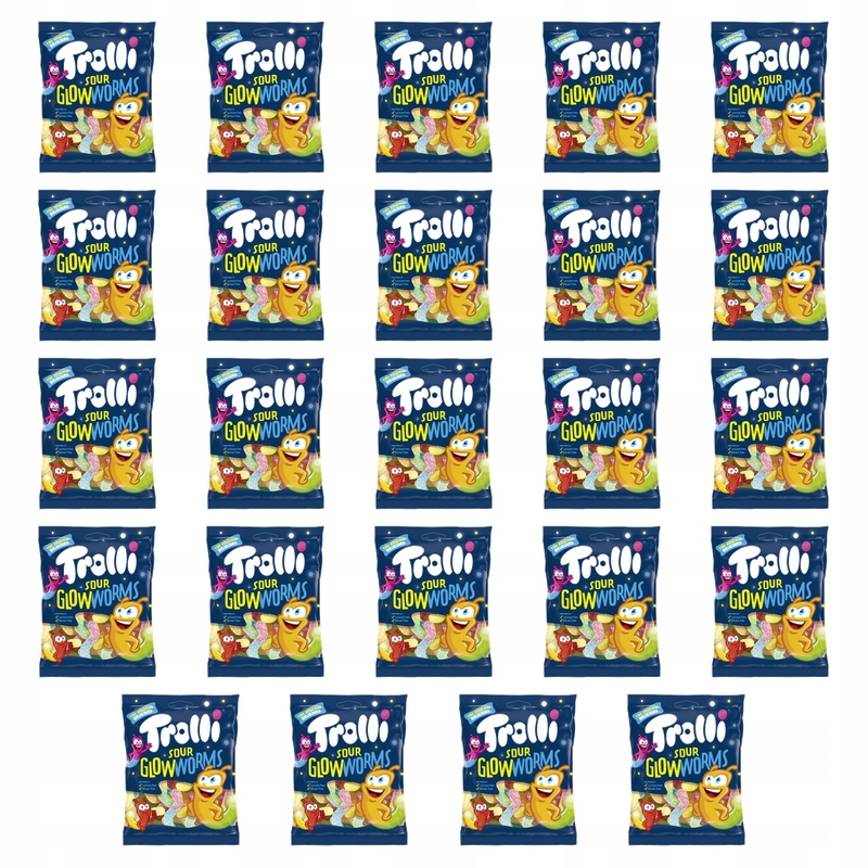 Trolli Sour Glowworms želé bonbony kyselé červy 100 g X24