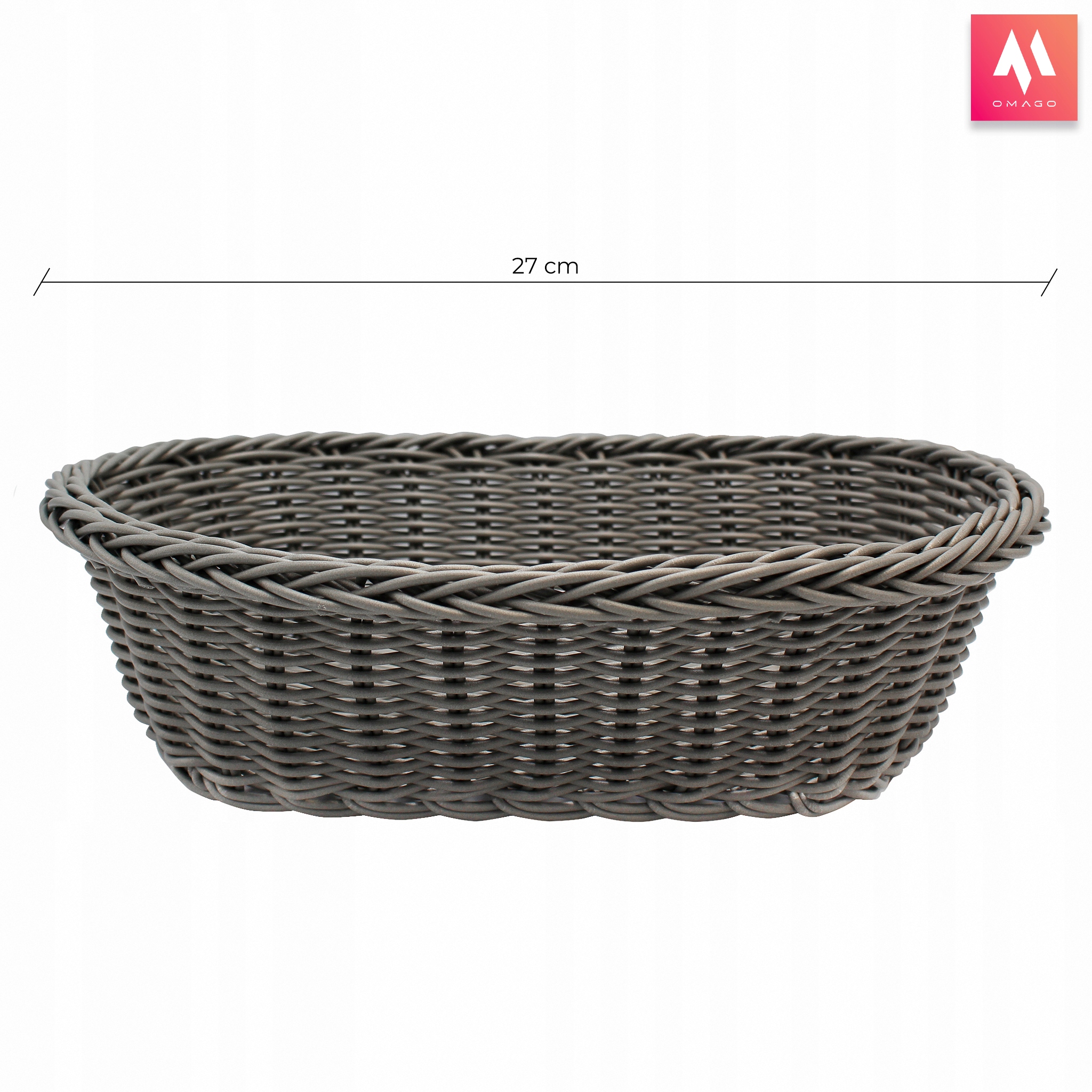 KOSZYK KOSZYCZEK NA STÓŁ PIECZYWO CHLEB SZTUĆCE OWALNY SZARY Marka OMAGO