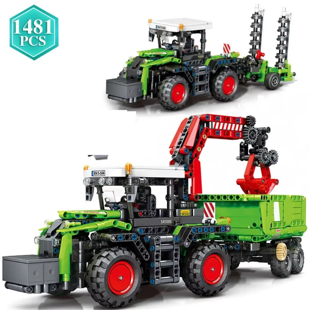 Duży Zestaw z klocków Traktor Ciągnik rolniczy Klocki konstrukcyjne1481 ele