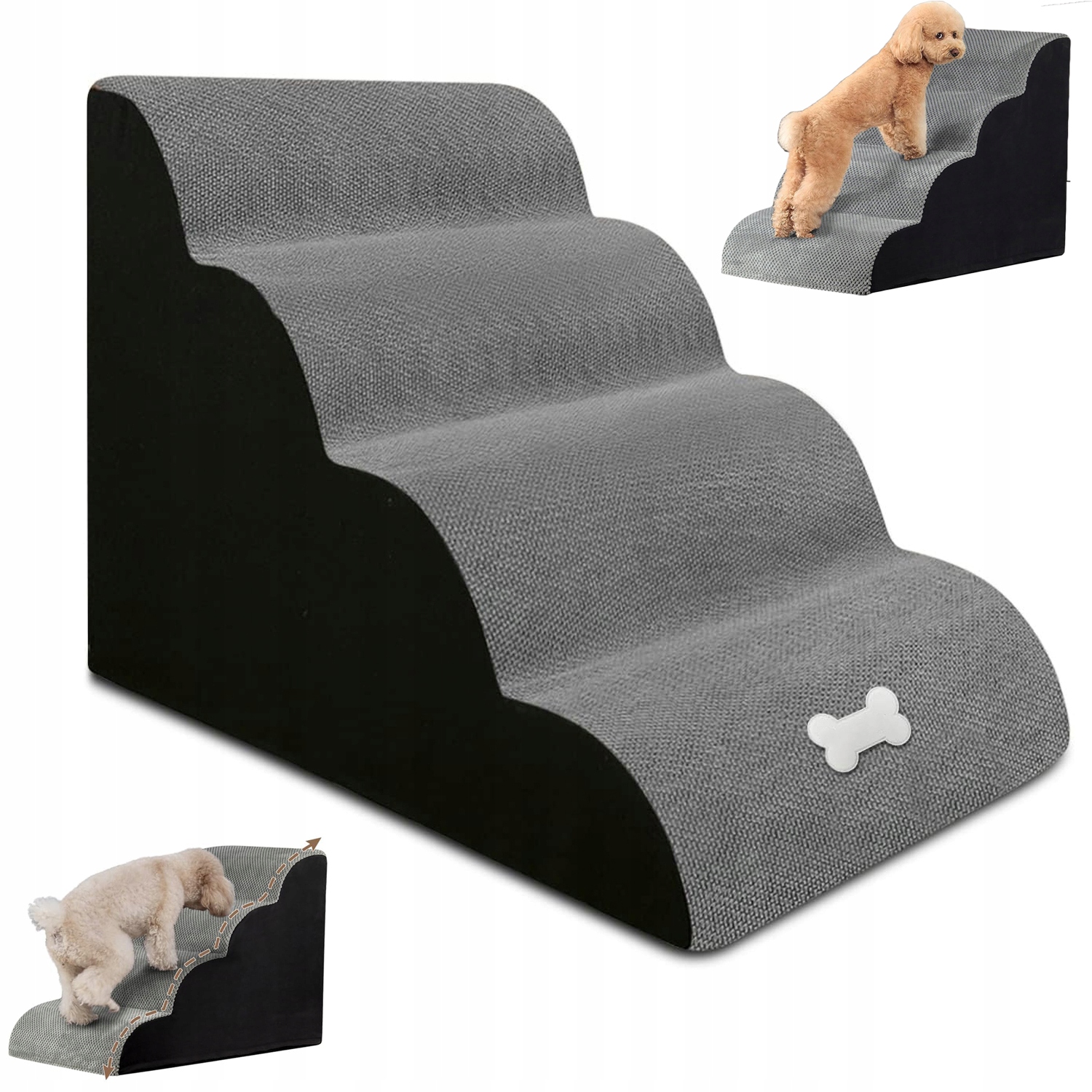 Levně Schůdky Pro Psy Welsti Pro Kočky Zvířata Stabilní Rampa Snadný Vstup 4 Patra