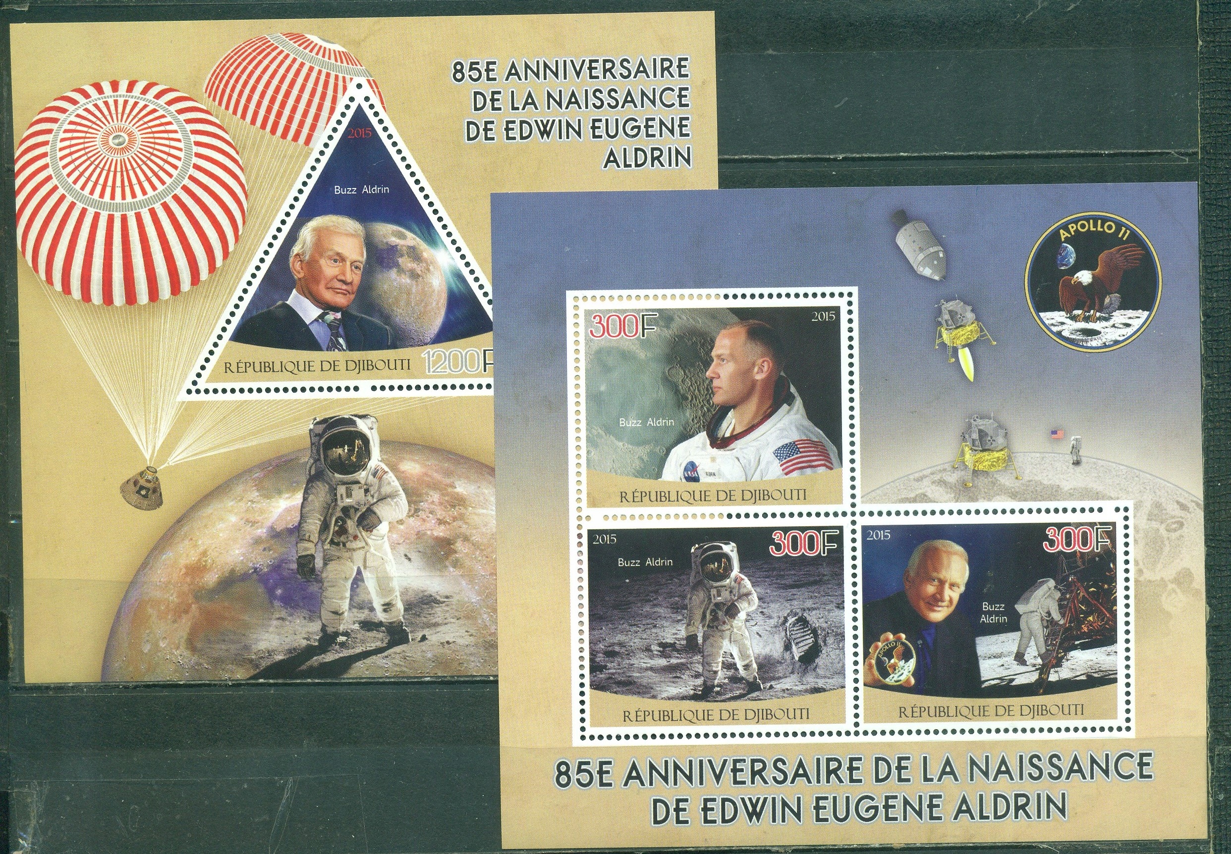 KOSMOS. E.ALDRIN. REP. DJIBOUTI. MI Bl. +ark.A**2015r