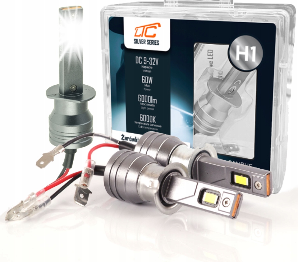 Żarówki Samochodowe Led H1 12V/24V 60W 6000K 6000LM Homologacja +600% Mocy