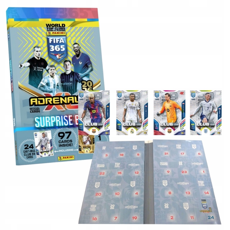 Panini Fifa 365 2026 Adrenalyn XL Kalendarz Adwentowy Karty Surprise Box