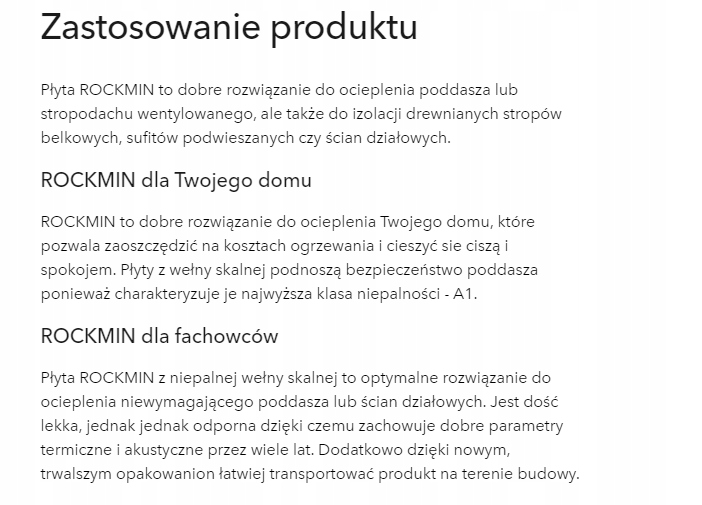 WEŁNA SKALNA ROCKMIN 15 CM Kod producenta ROCKMIN