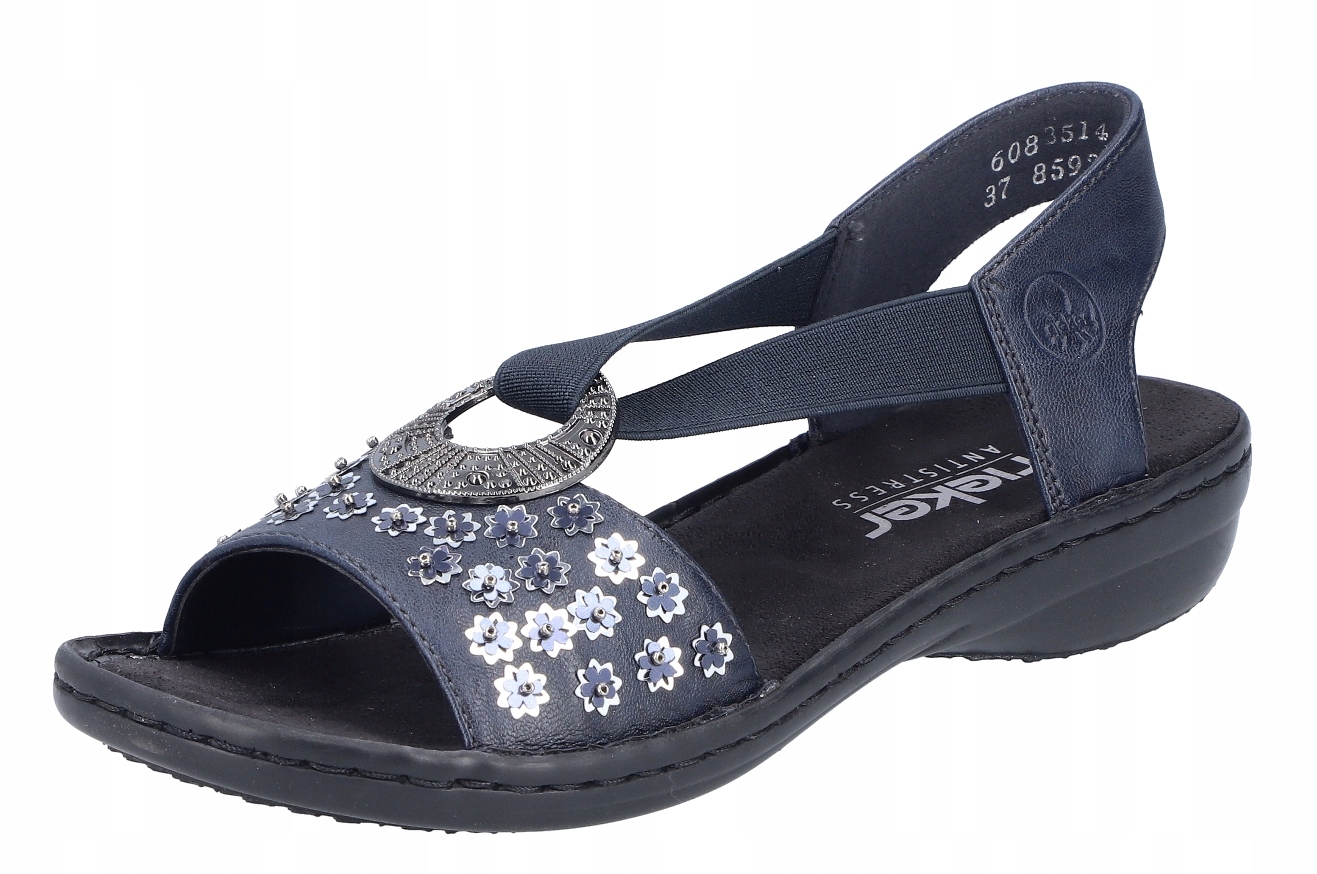 Rieker 608B5-14 vel.36 modré klasické ploché dámské sandály