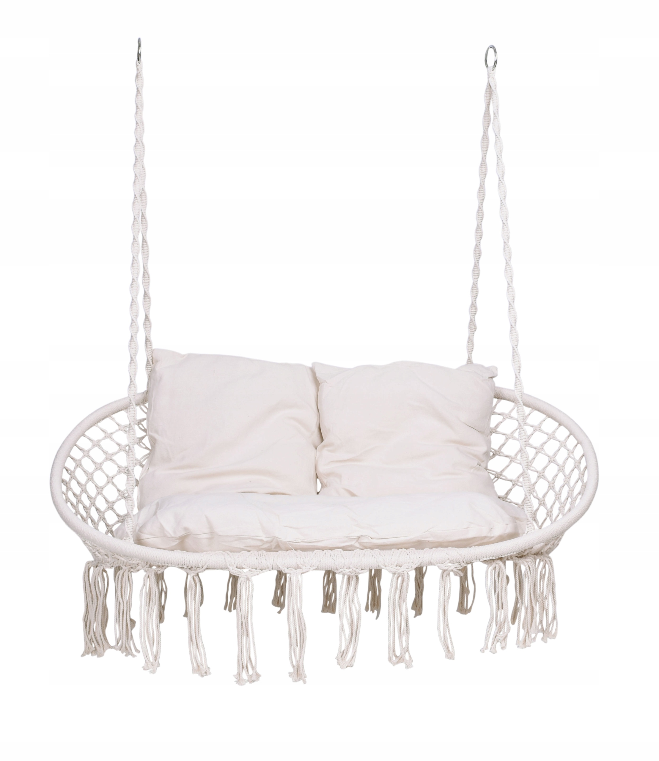 FOTEL WISZĄCY BOCIANIE GNIAZDO HUŚTAWKA OGRODOWA PODWÓJNA DWUOSOBOWA LAGOS Szerokość siedziska 129 cm