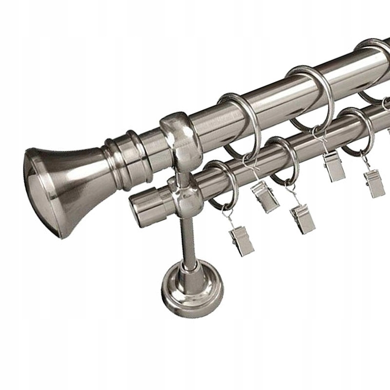 

Karnisz 25+19 220 cm z kompletem zakończeń Srebrny