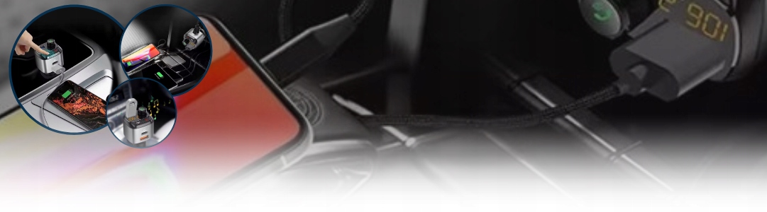 NAJMOCNIEJSZY TRANSMITER BLUETOOTH FM SAMOCHODOWY ŁADOWARKA 36W QC3.0 USB-C Marka Monpax