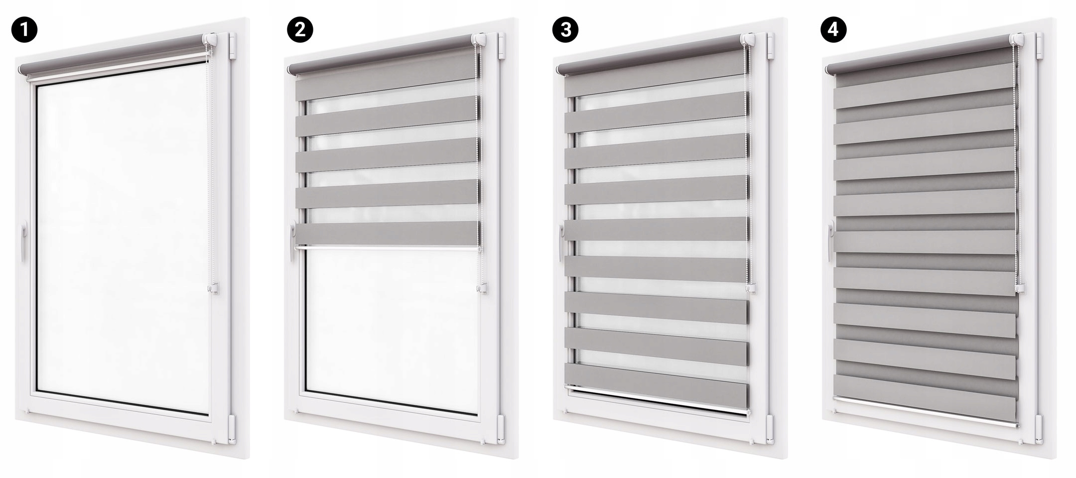 Roleta Dzień Noc na wymiar z napinaczem 100x150 cm Szerokość produktu 100 cm