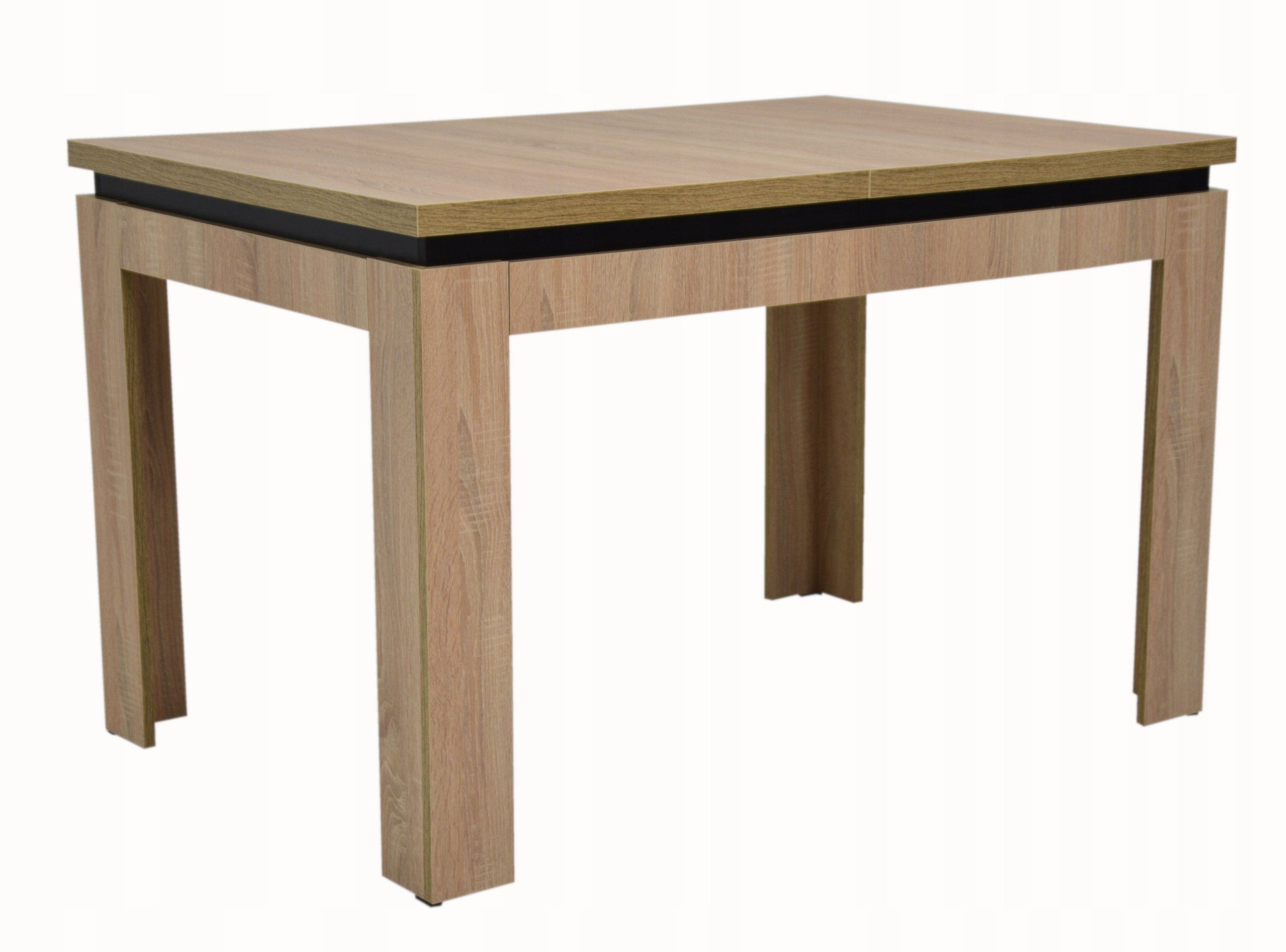 komplet 6 krzeseł czarny AKSAMIT i nowoczesny stół DĄB SONOMA 80x120/160 cm Szerokość stołu 80 cm