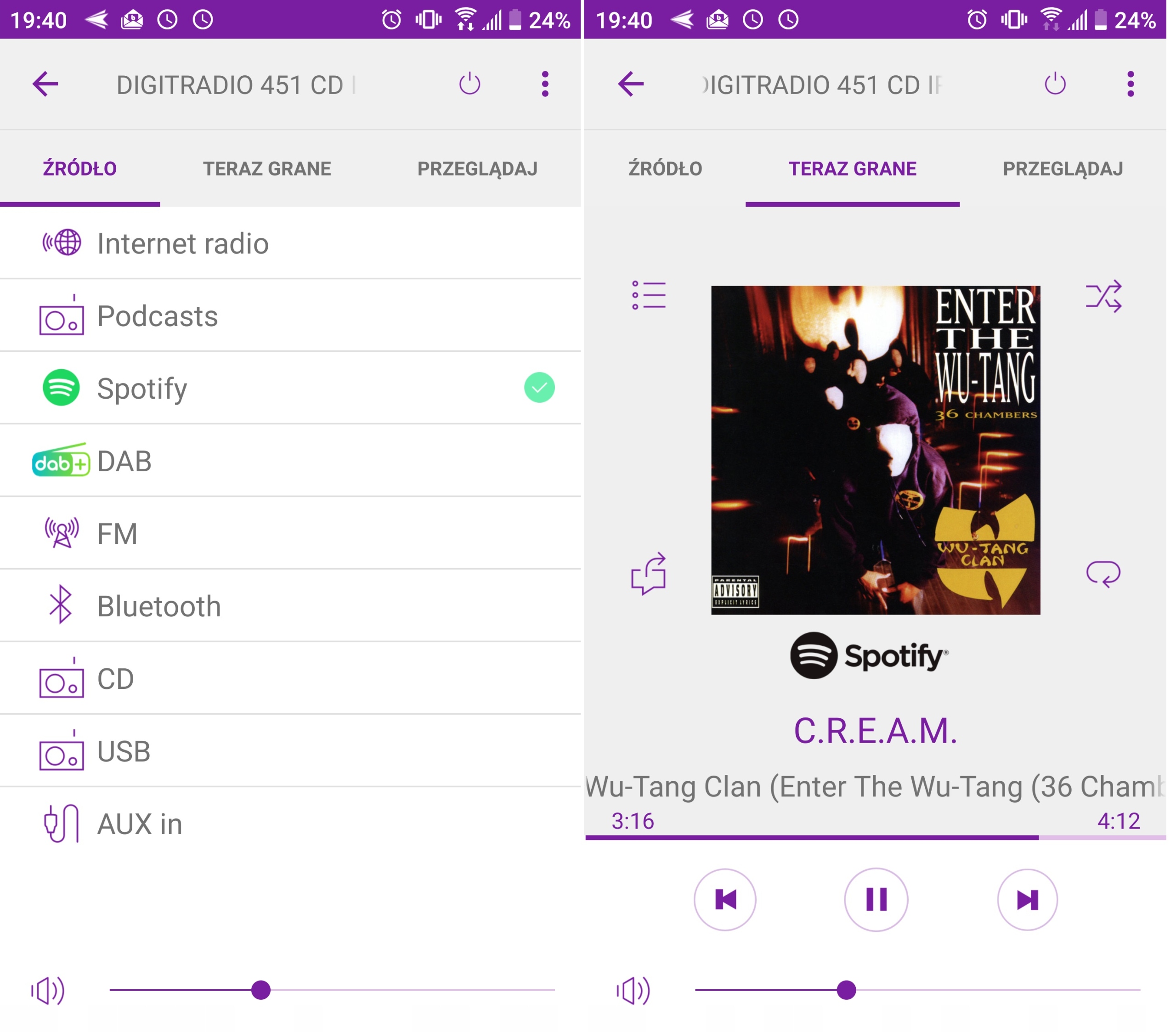 Radio Internetowe Wi-Fi DAB FM CD MP3 USB Spotify Funkcje RDS