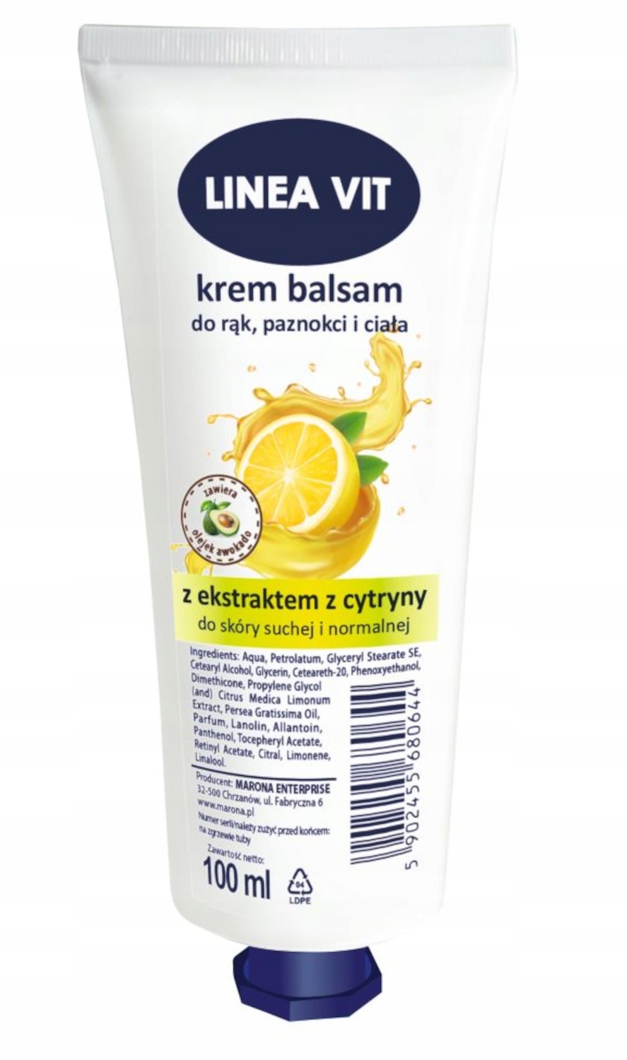 

Krem do rąk i paznokci Linea Vit Cytryna 100ml
