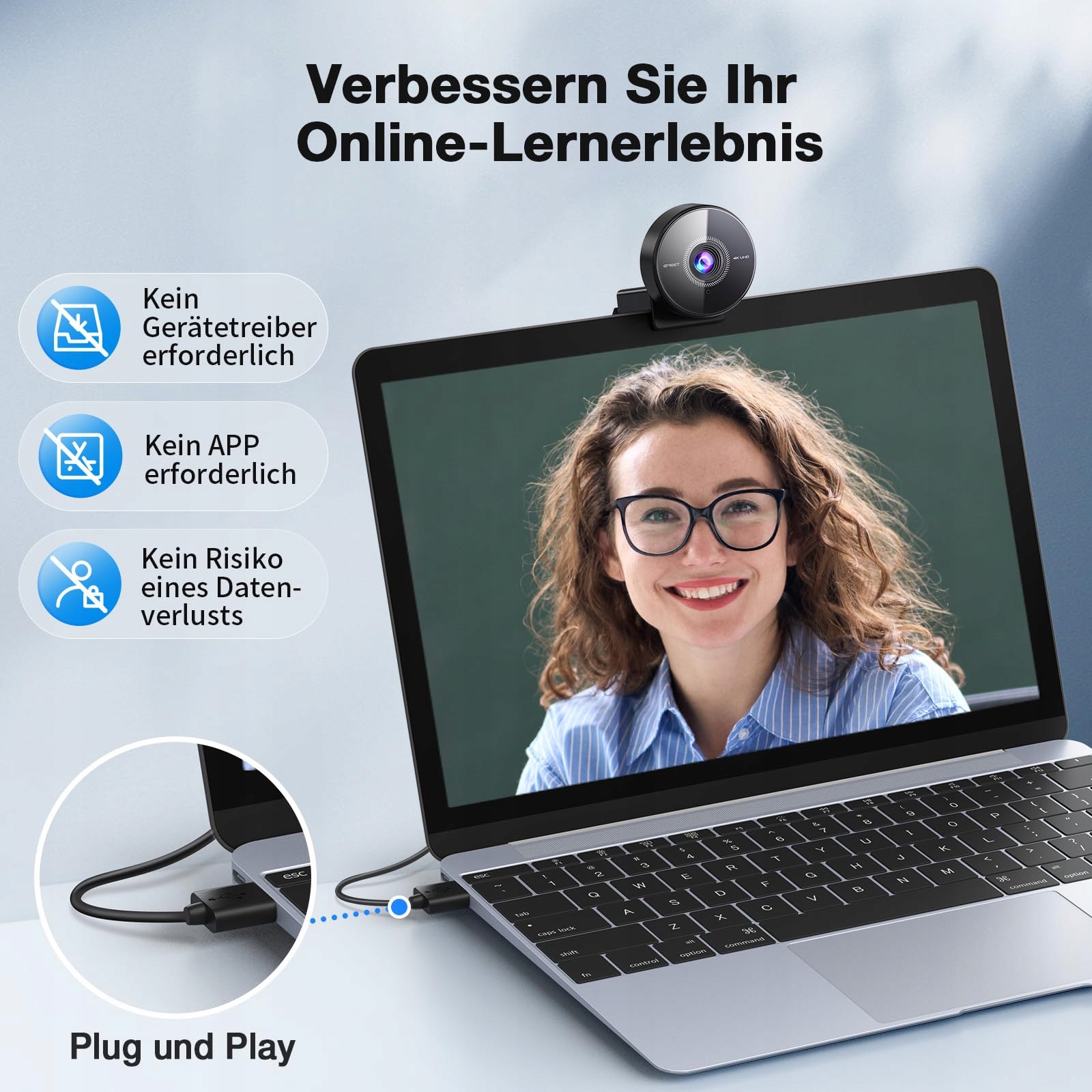 EMEET Kamera Internetowa 4K 8MP Autofokus Mikrofon USB Plug&Play — miniatura 3