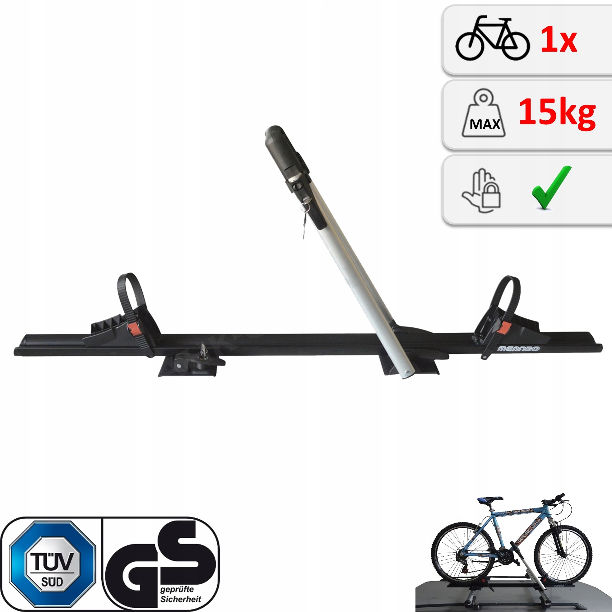 BAGAZNIK ROWEROWY UCHWYT NA ROWER NA DACH MENABO Producent Menabo