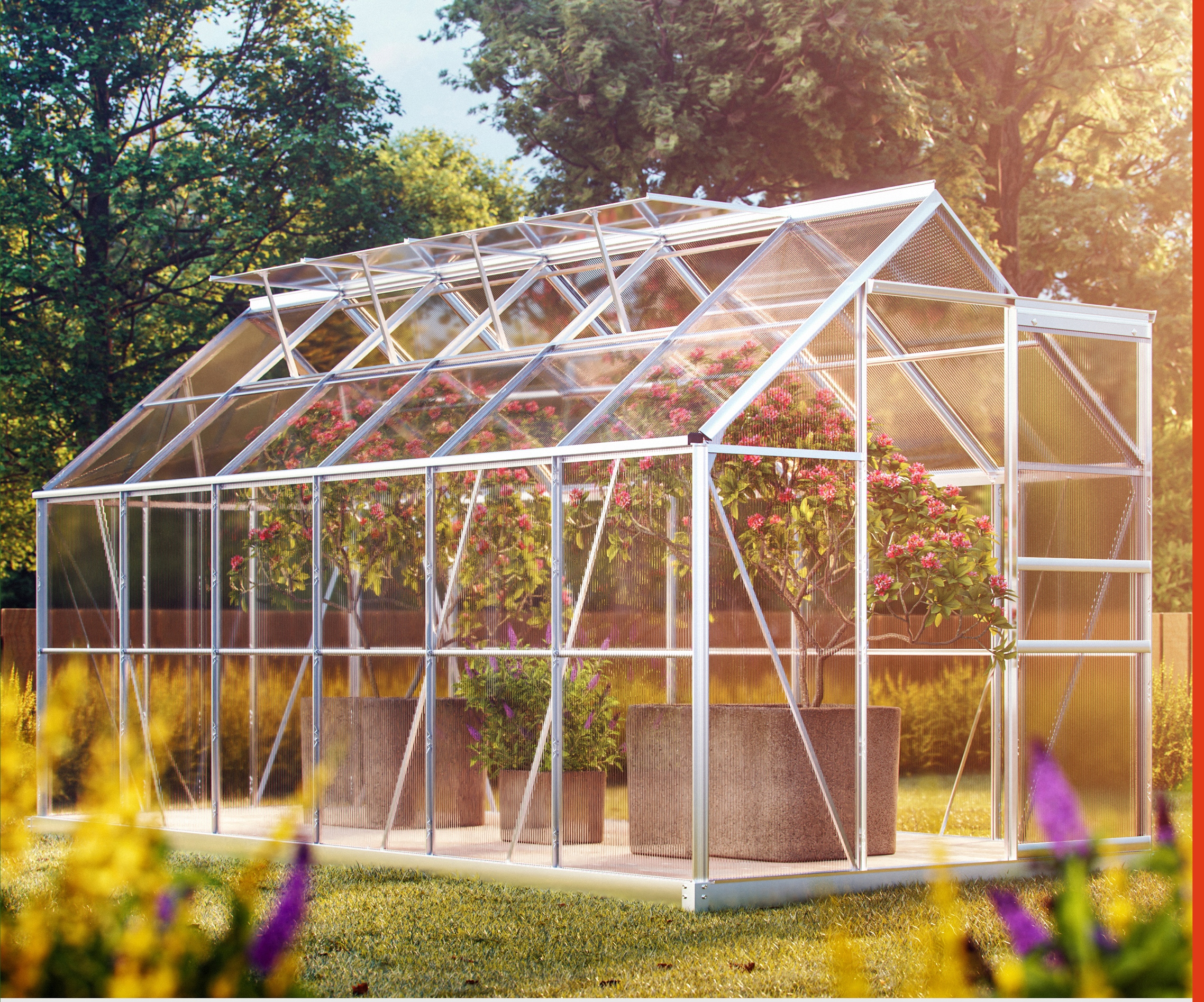 Szklarnia poliweglan Ogrodowa 380x190cm Aluminum Producent Gardebruk