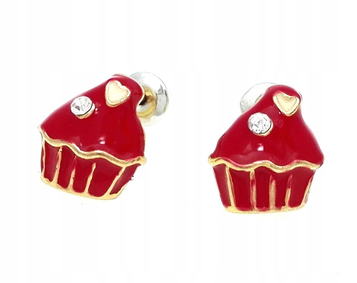 

Kolczyki muffinki czerwone