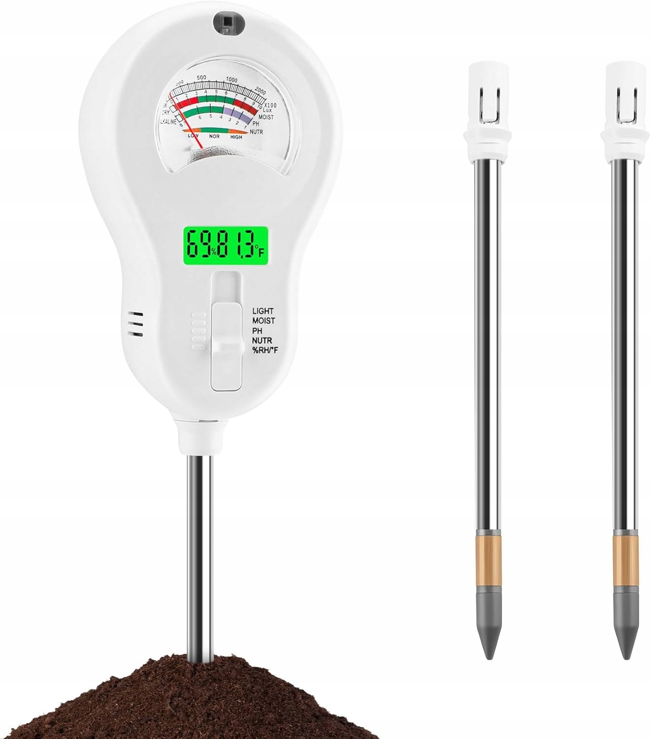 6 v 1 digitální měřič půdy Ph ochabování půdy Okolní teplota