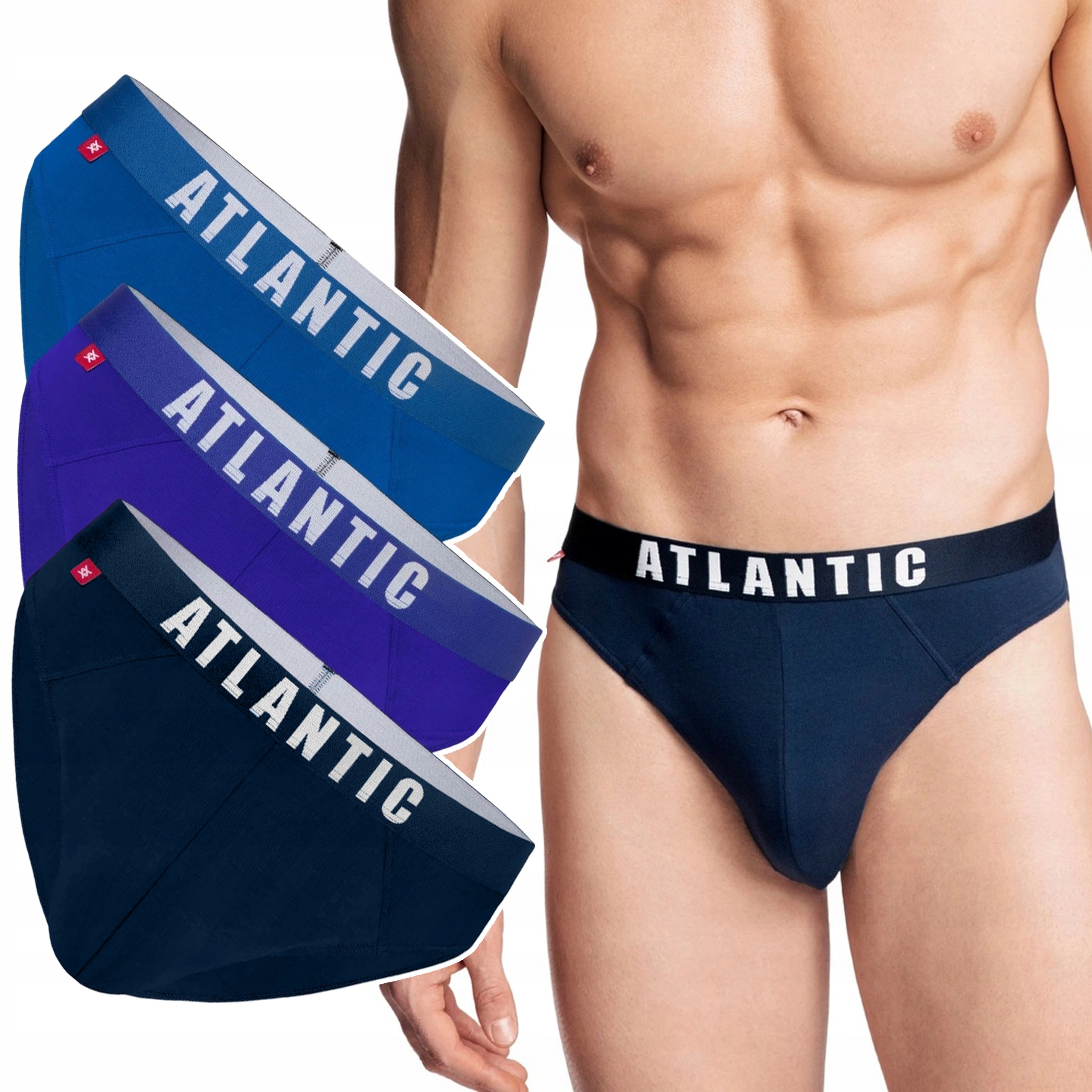 Pánské Slipy Atlantic 3MP-094 Sportovní Slipy z bavlny 3-PAK M