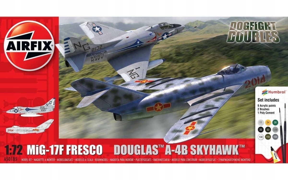 MiG-17F Fresco & Douglas A-4B Skyhawk Airfix A50185 v měřítku 1/72