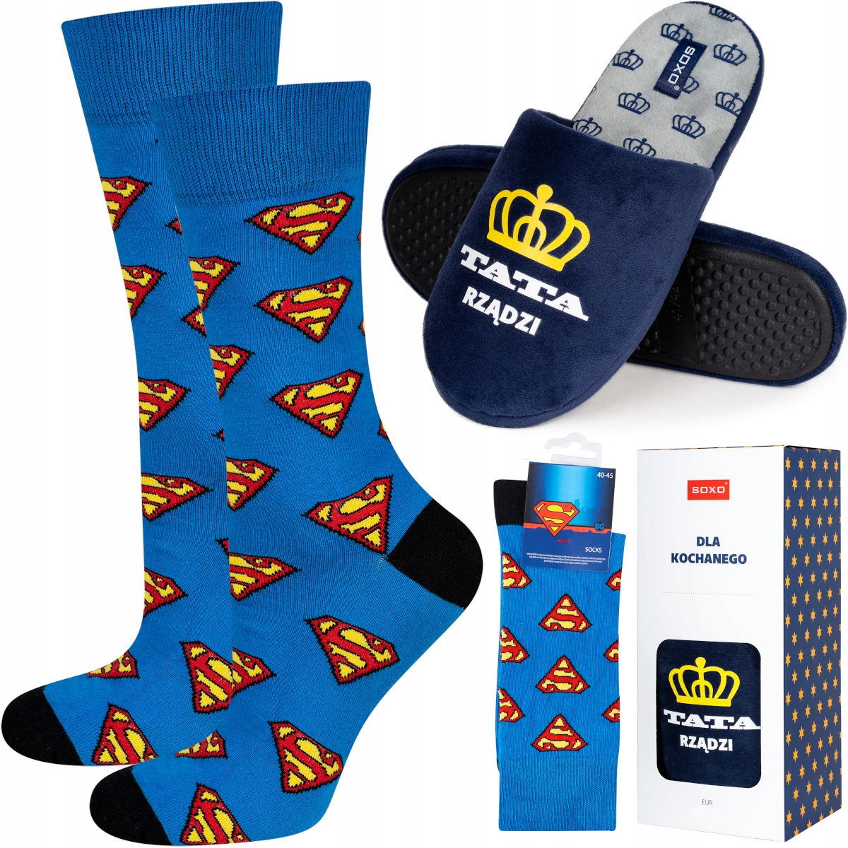 

Kapcie Soxo Dla Taty Skarpetki Superman