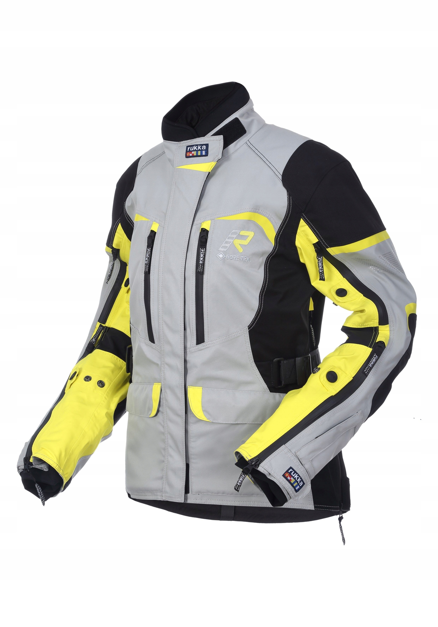 KURTKA MOTOCYKLOWA DAMSKA RUKKA RIMORINA SZARO-ŻÓŁTA ROZMIAR 36