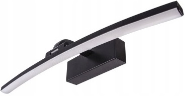 KINKIET ŁAZIENKOWY LED 8W LAMPA CZARNA NAD LUSTRO OKRĄGLY/WYGIĘTY