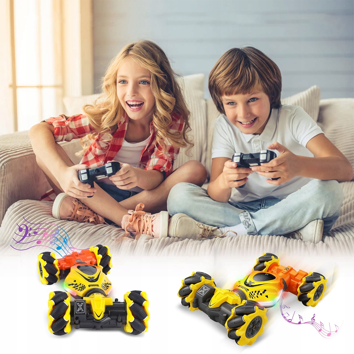 SAMOCHÓD AUTO RC ZDALNIE TERENOWY 360° MUZYKA STEROWANY GESTEM RĘKI + PILOT Wiek dziecka 4 lata +