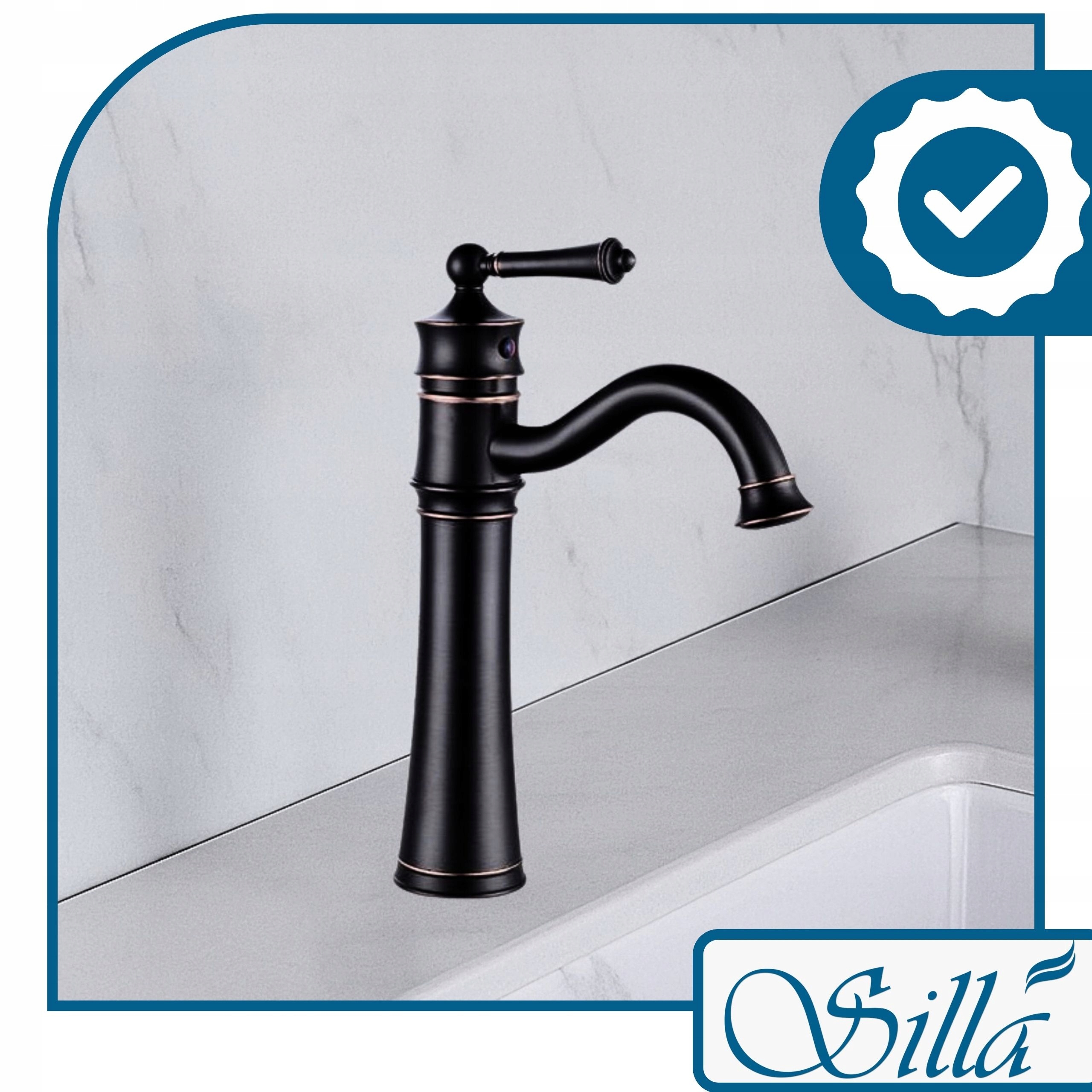 BATERIA UMYWALKOWA STOJĄCA ADELTA CZARNA WYSOKA RETRO PERLATOR Rodzaj wylewki Ruchoma