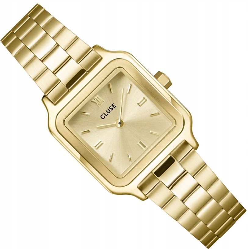 Čtvercové Zlaté Dámské Hodinky Cluse CW11802 Elegantní Slim 24 mm Box
