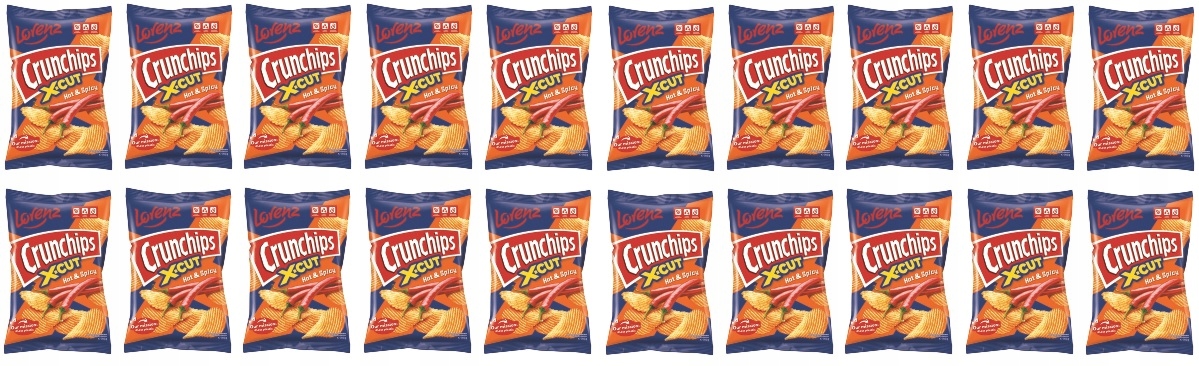 20x 140g Crunchips X-cut Hot & Spicy chipsy Karton