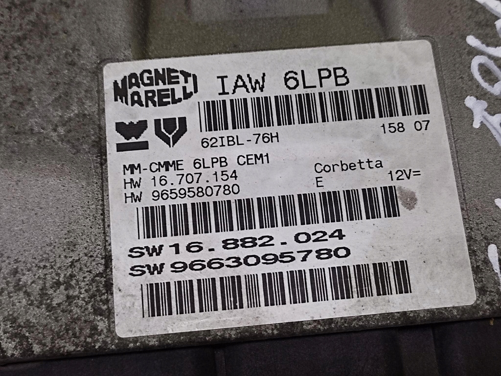 PEUGEOT 407 control unit of the engine 9663095780