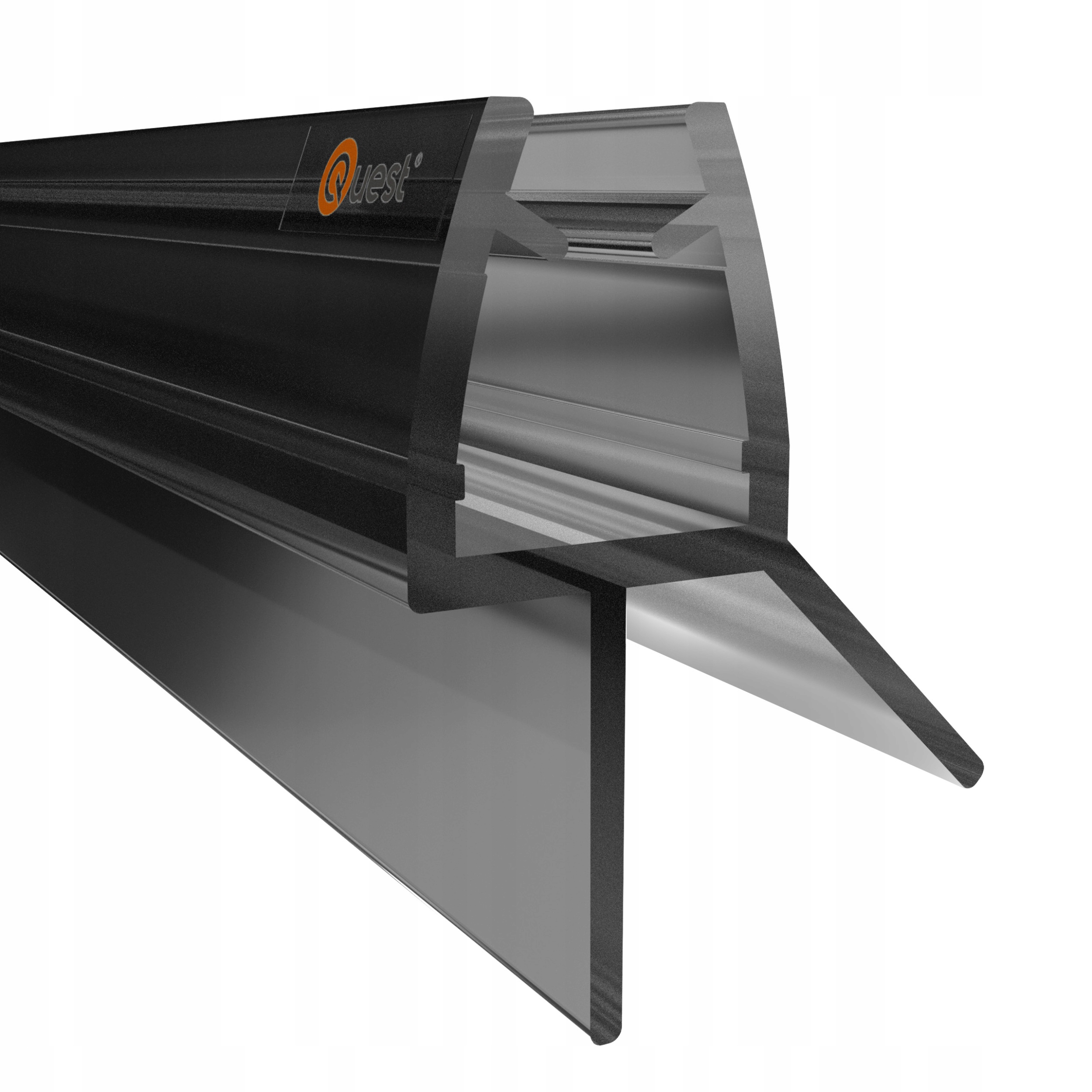 Spodná sprchová tesniaca podložka 100 cm čierna, 2 kusy, pero, digestor