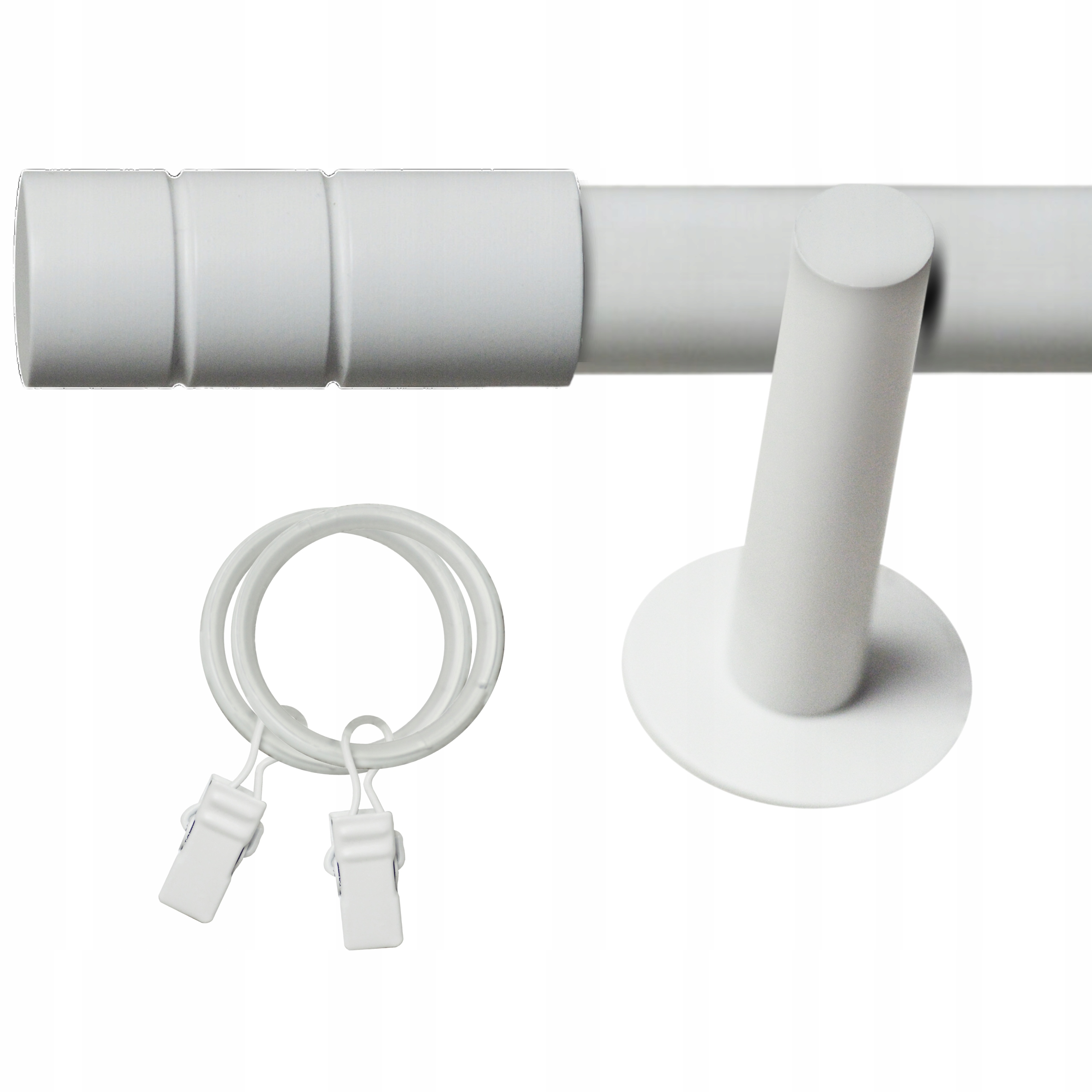 Garnýž Jednoduchý Loft 440 CM 25 MM Garnýž Černý Bílý Různé Zakončení
