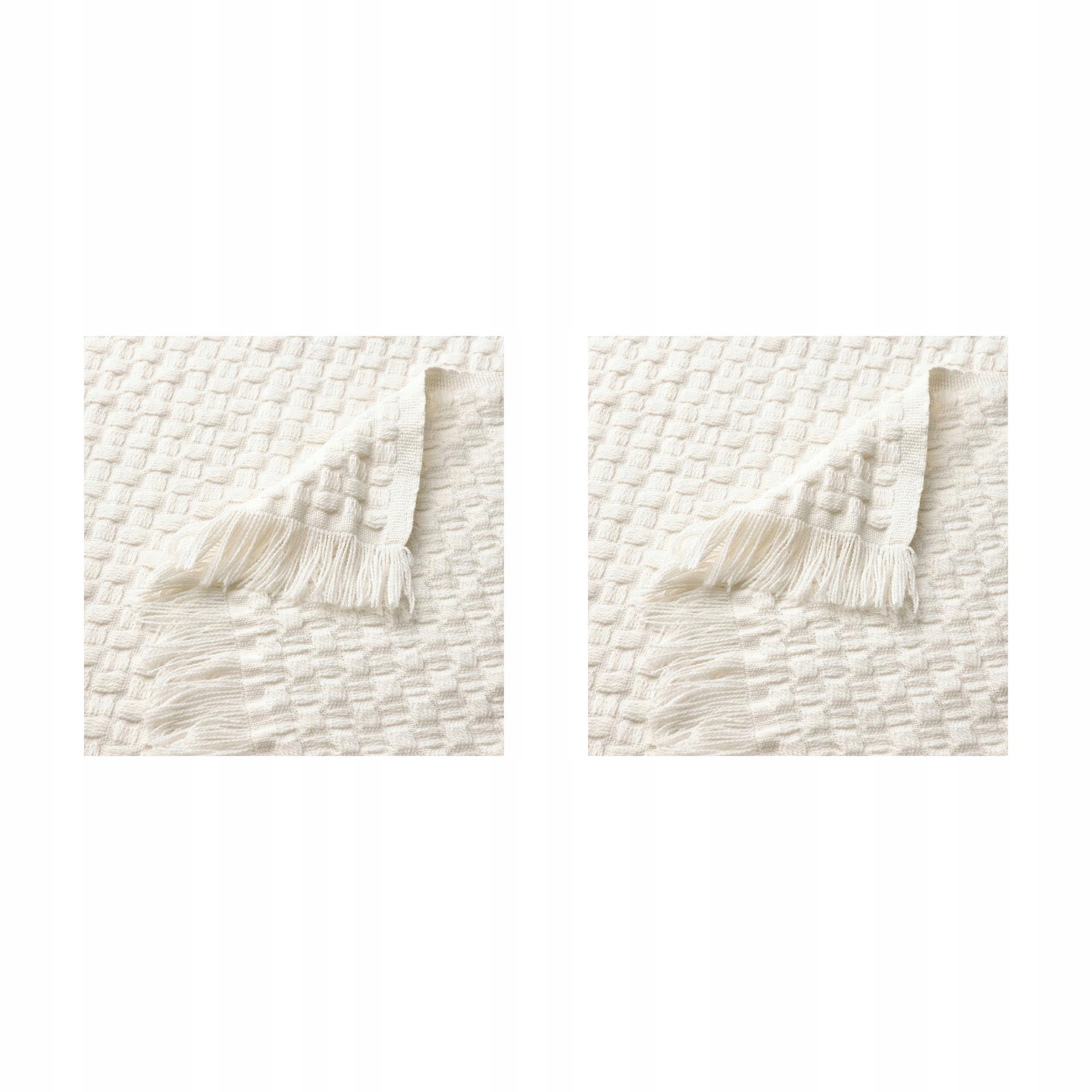 2 ks Krémový pléd Hornmal 130 x 170 cm s třásněmi, měkký a teplý