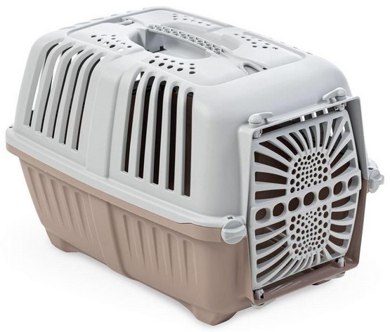 Levně Přepravka pro malá zvířata, kočky a psy Yarro Pratiko růžovo-šedá