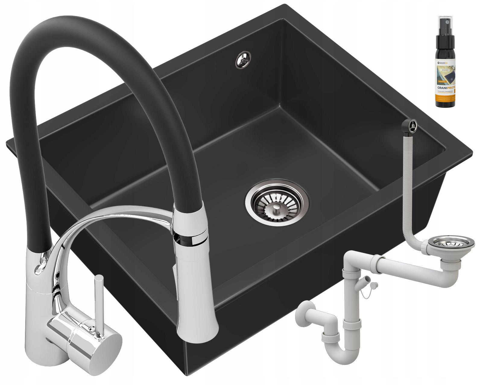 Podstolový Drez Čierny, Závesný Granitan